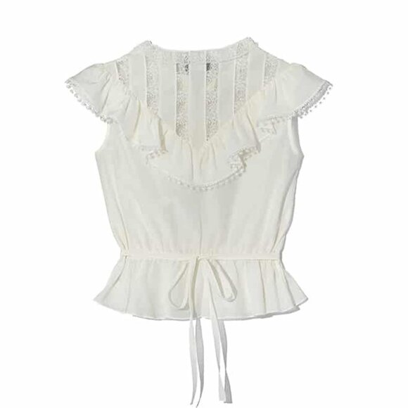 Marc Jacobs The Victorian Top Sleeveless White/Off White Blouse (Size 2 / S) - Picture 3 of 5